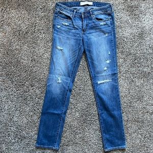 Abercrombie & Fitch AF Distressed Dark Blue Denim Jeans